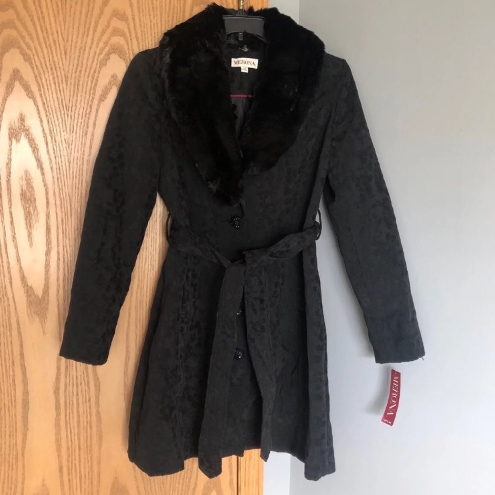 Black Tapestry Coat - Size L